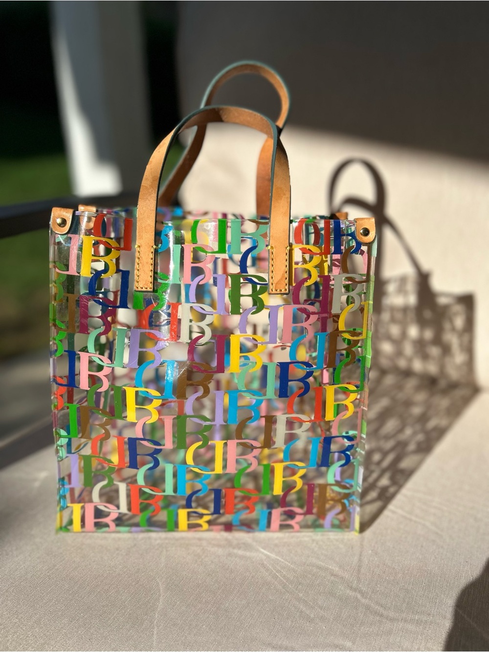 Dooney &Burke DB Logo Print Tote Bag with Leather Handles - Picture 4 of 6